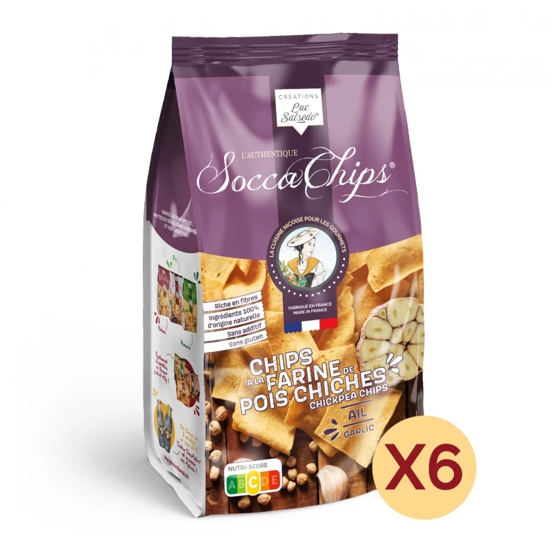 Socca Chips® GARLIC x6